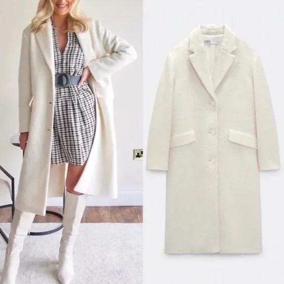 Zara | Jackets & Coats | New Zara Women New Straight Cut Wool